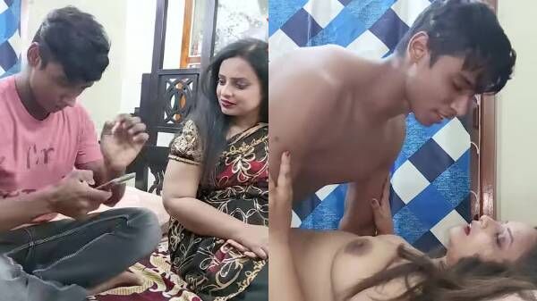 Horny Desi Shaukeen Bhabhi Seduces College Stepson and Gets Cummed Inside