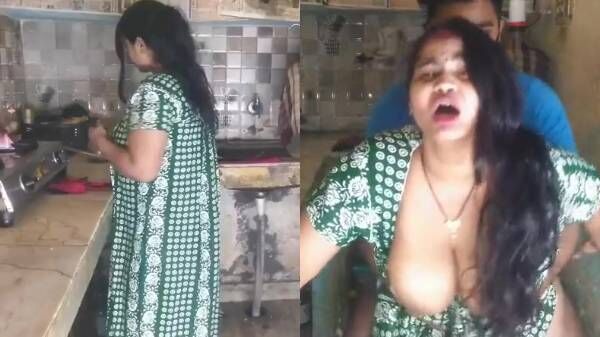 Lazy Delhi Hubby Seduces and Bangs Bade Dudhu Biwi in Kitchen